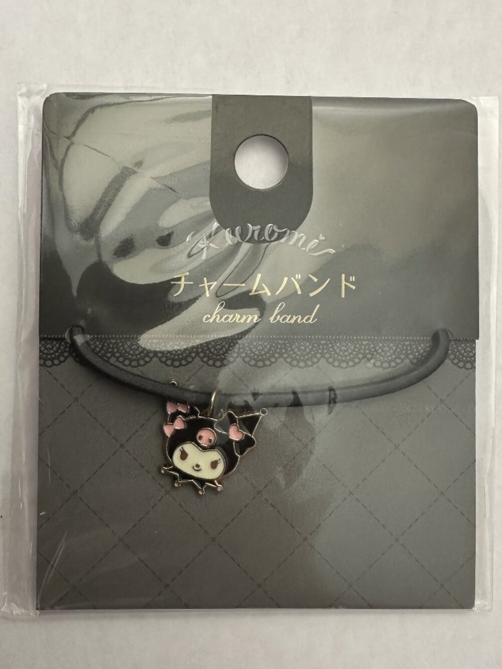 Kuromi Heart Ribbon 2-Way Bracelet Hair Elastic Charm Band